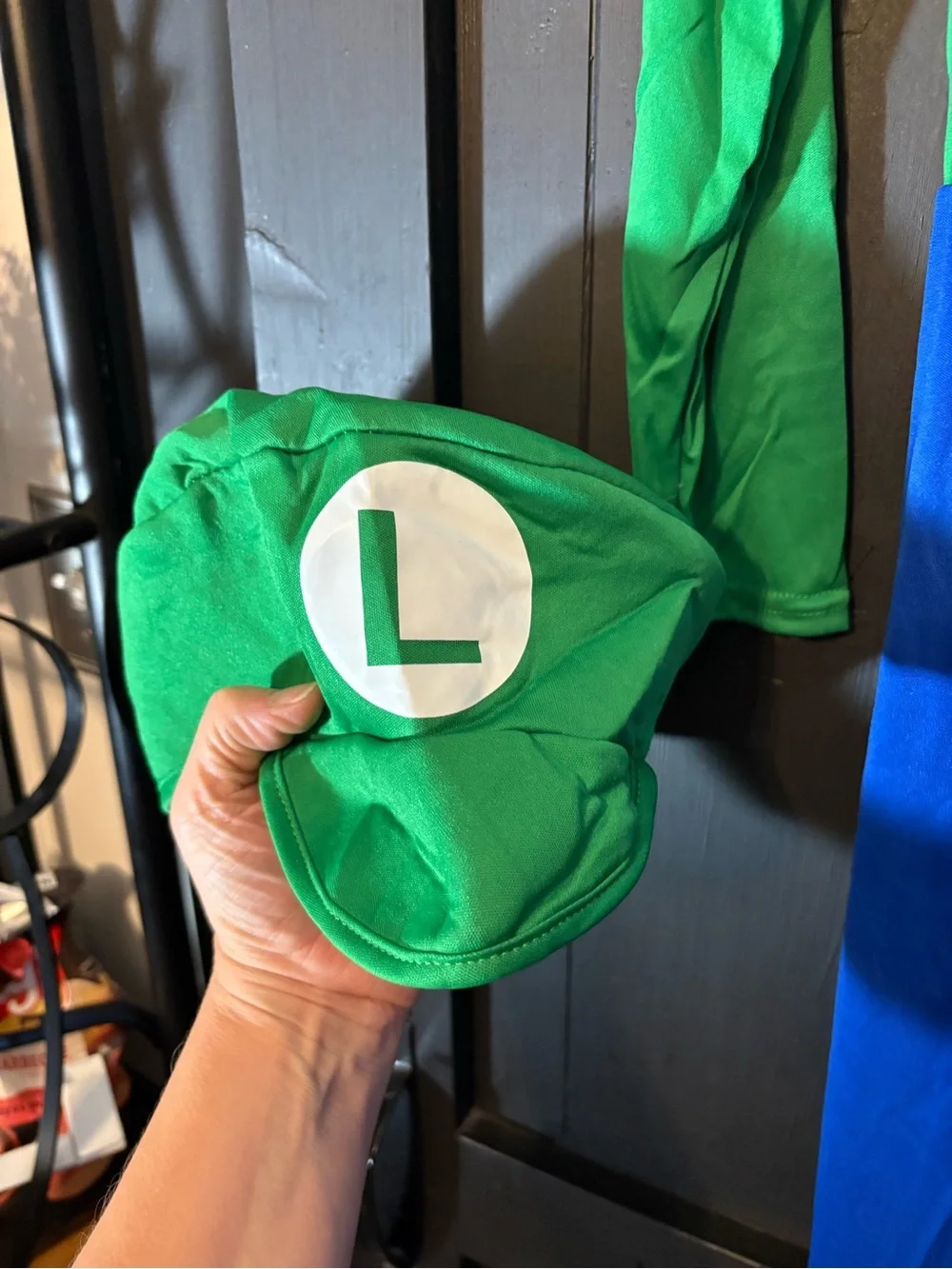 Kids Luigi Costume with hat,mustache and gloves